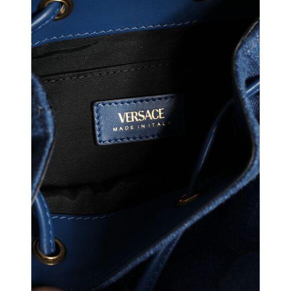 Versace La Medusa Denim Bucket Bag Crossbody Women Blue Crossbody Bags - Picture 5 of 6